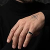 טבעת כסף חותם דקה, אמייל בשיבוץ זירקון - Thumbnail Image 9