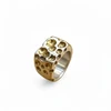 Gold and silver textured signet ring