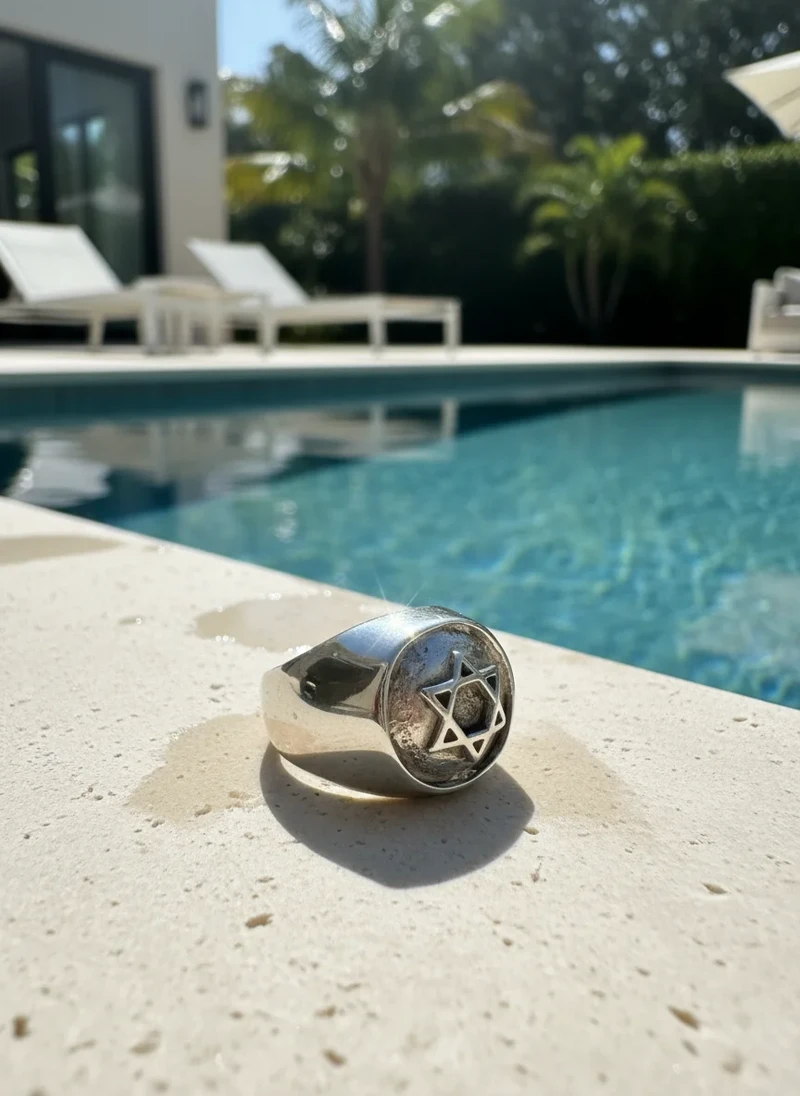 Silver signet ring with Star of David.