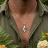 Silver necklace: Israel map pendant with menorah.