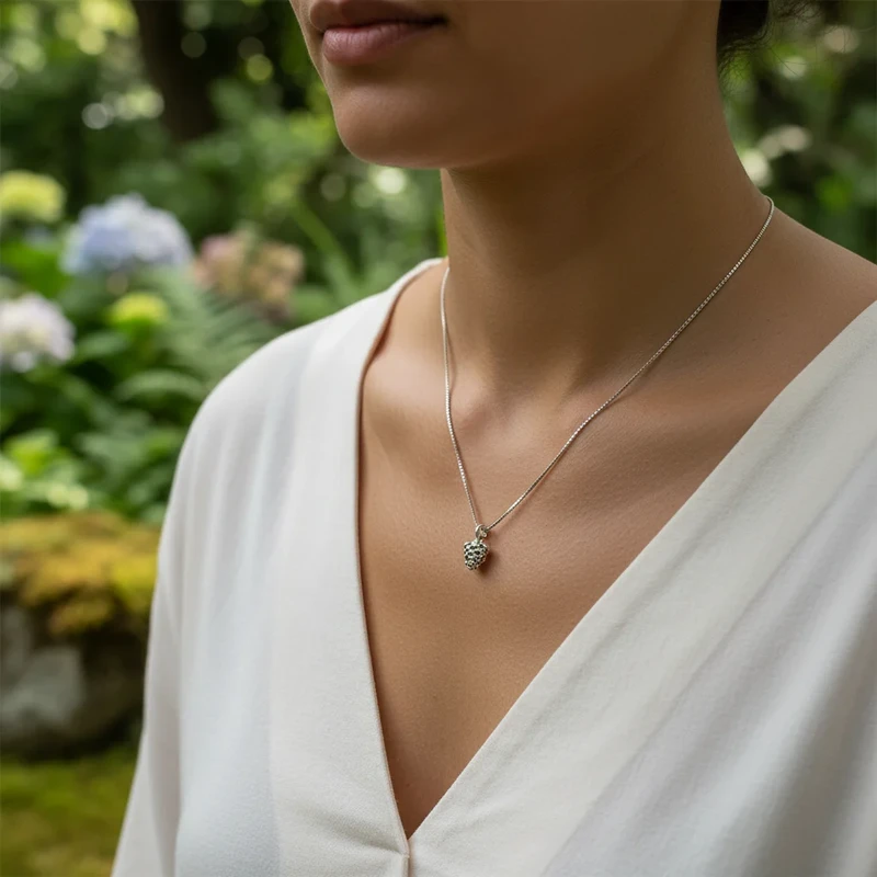 Silver Blackberry Necklace Pendant