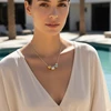 Gold & silver bead necklace.