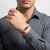 Men's gray & black stone beaded bracelet.