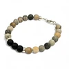 Stone beaded bracelet with silver clasp.