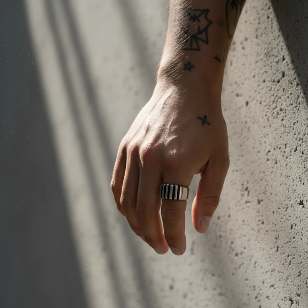 טבעת כסף זברה-יוניסקס